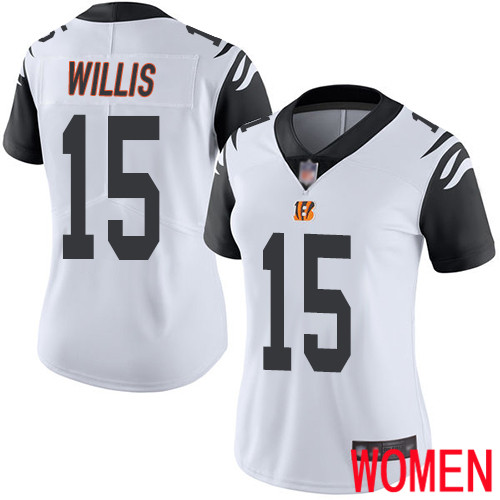 Cincinnati Bengals Limited White Women Damion Willis Jersey NFL Footballl #15 Rush Vapor Untouchable->women nfl jersey->Women Jersey